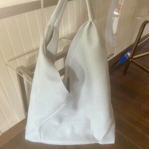 Slouchy all leather hobo bag